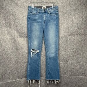 Paige Women's Colette‎ Crop Flare Jeans in Brantley Destructed-Sz 28